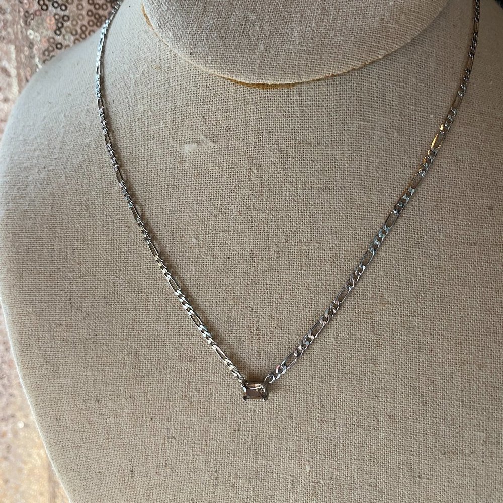Figaro Emerald Cut Necklace (Smoke)